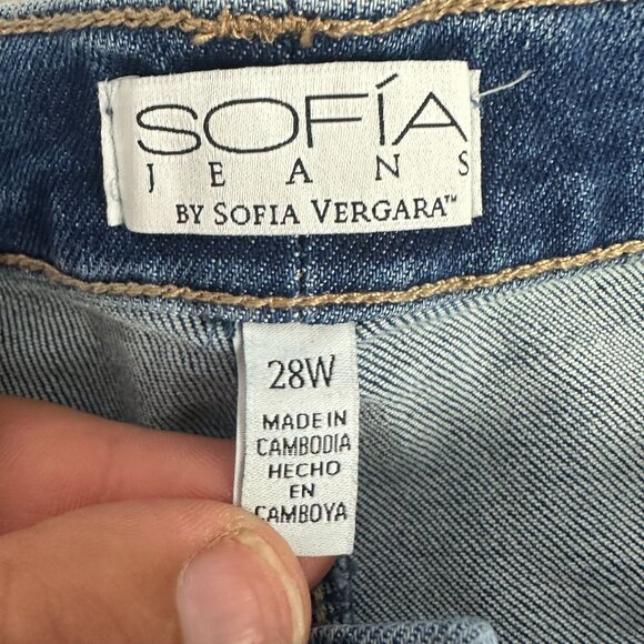 Sofia Jeans Sofia Vergara Lana Relaxed Straight Super High Rise Crop 28W Denim - Picture 4 of 10